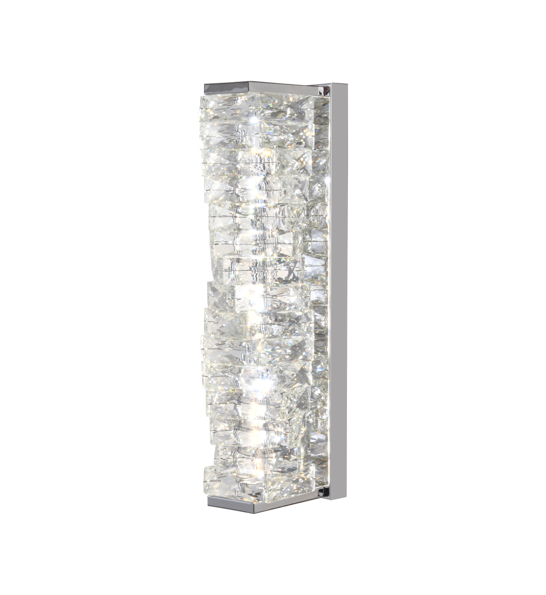 Aplica LED RFAN, Model B6620, Textura Cristal, 3 Tipuri De Lumina, 20W, Argintiu