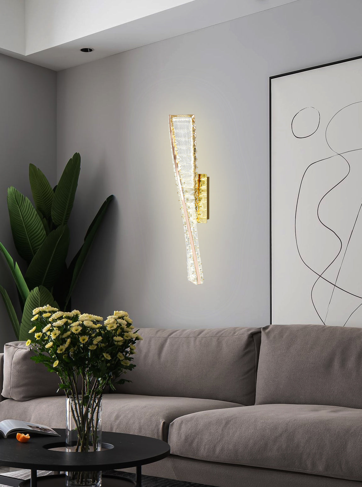 Aplica LED RFAN, Model B75-500, Textura Cristal, 3 Tipuri De Lumina, 18W, Auriu