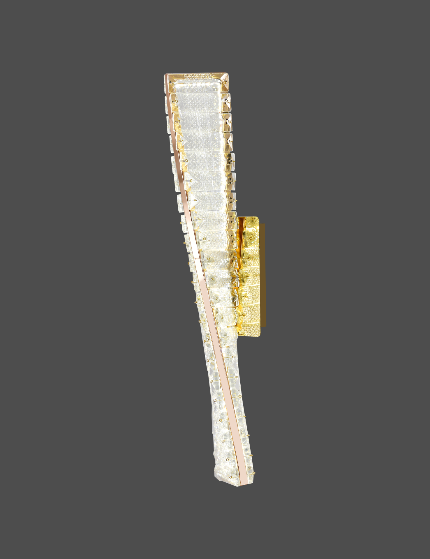 Aplica LED RFAN, Model B75-500, Textura Cristal, 3 Tipuri De Lumina, 18W, Auriu