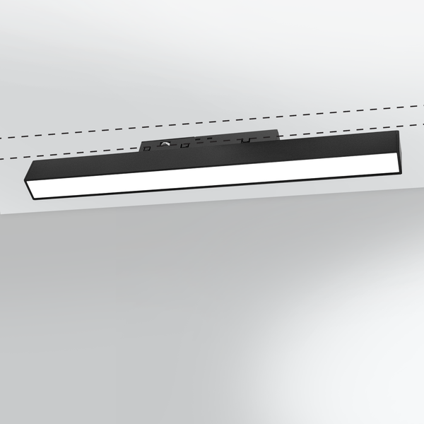 Banda LED Sina Magnetica Incastrata, Lumina Calda, 24W, Negru