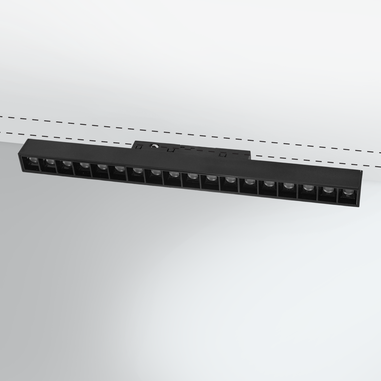 Grila LED Sina Magnetica Incastrata, Lumina Calda, 18W, Negru