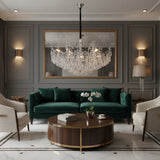 Candelabru RFAN, Model 1117/850, Textura Cristal, Metal, 8 X E14, Argintiu