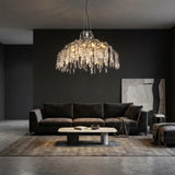 Candelabru RFAN, Model 33121/800, Textura Cristal, Metal, 10 X E14, Argintiu