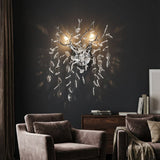 Aplica RFAN, Model W33122/2L, Textura Cristal, Metal, 2 X E14, Argintiu