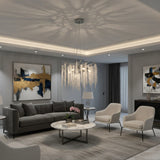 Candelabru RFAN, Model 33001/460, Textura Cristal, Metal, 6 X E14, Argintiu