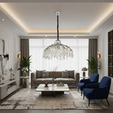 Candelabru RFAN, Model 33121/600, Textura Cristal, Metal, 8 X E14, Argintiu