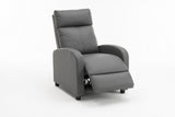 Fotoliu recliner din piele ecologică, spatar rabatabil si suport picioare extensibil, Gri