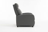 Fotoliu recliner din piele ecologică, spatar rabatabil si suport picioare extensibil, Gri