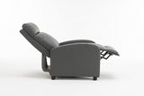 Fotoliu recliner din piele ecologică, spatar rabatabil si suport picioare extensibil, Gri