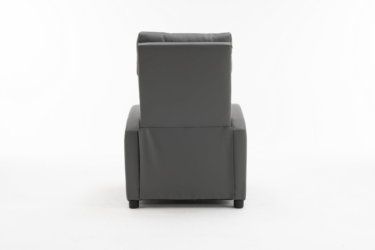 Fotoliu recliner din piele ecologică, spatar rabatabil si suport picioare extensibil, Gri