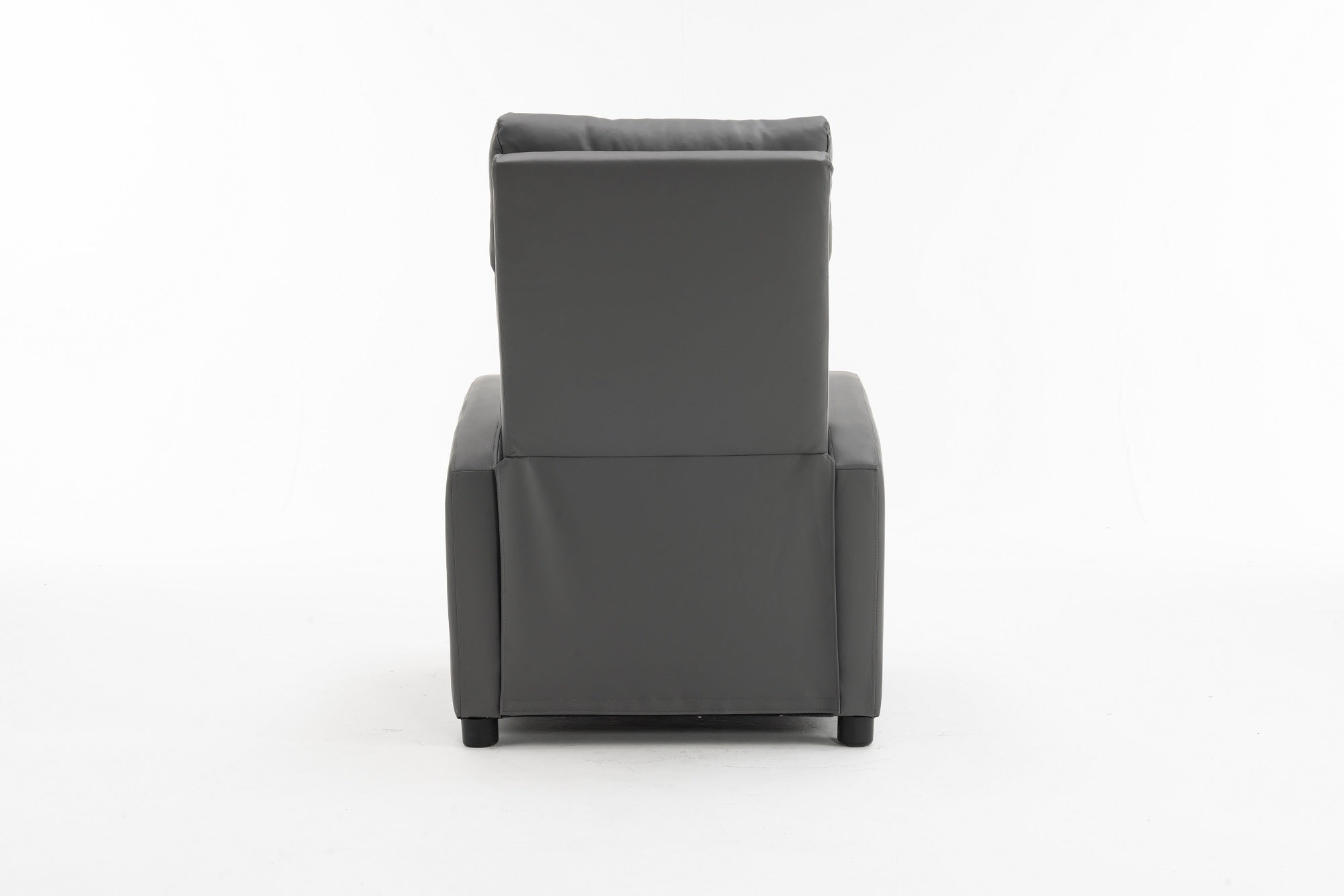 Fotoliu recliner din piele ecologică, spatar rabatabil si suport picioare extensibil, Gri