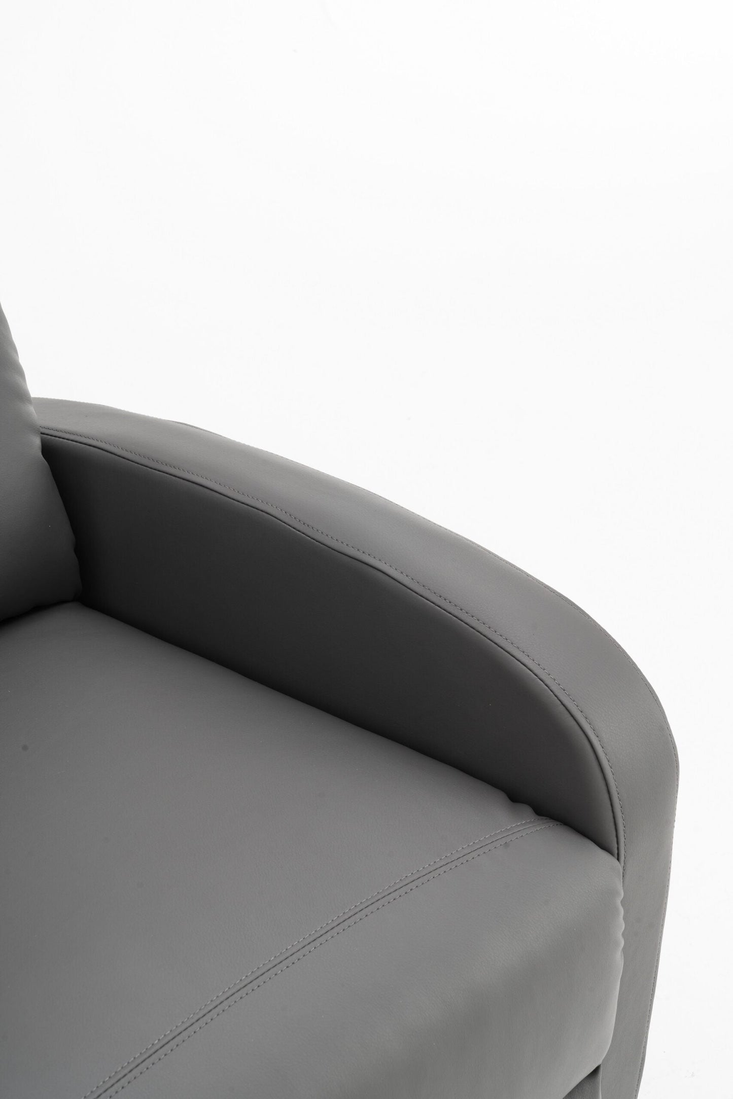 Fotoliu recliner din piele ecologică, spatar rabatabil si suport picioare extensibil, Gri