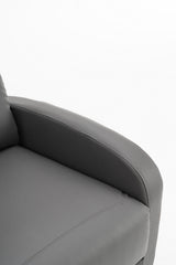 Fotoliu recliner din piele ecologică, spatar rabatabil si suport picioare extensibil, Gri