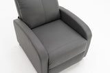 Fotoliu recliner din piele ecologică, spatar rabatabil si suport picioare extensibil, Gri