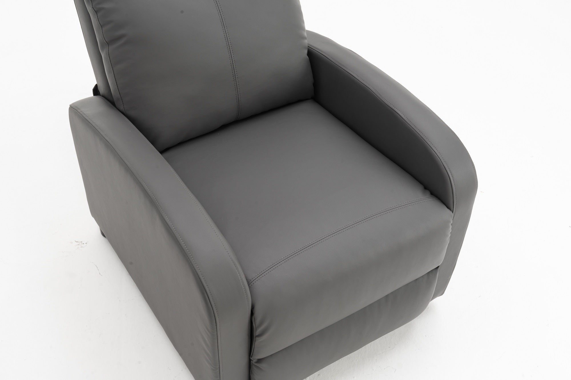 Fotoliu recliner din piele ecologică, spatar rabatabil si suport picioare extensibil, Gri