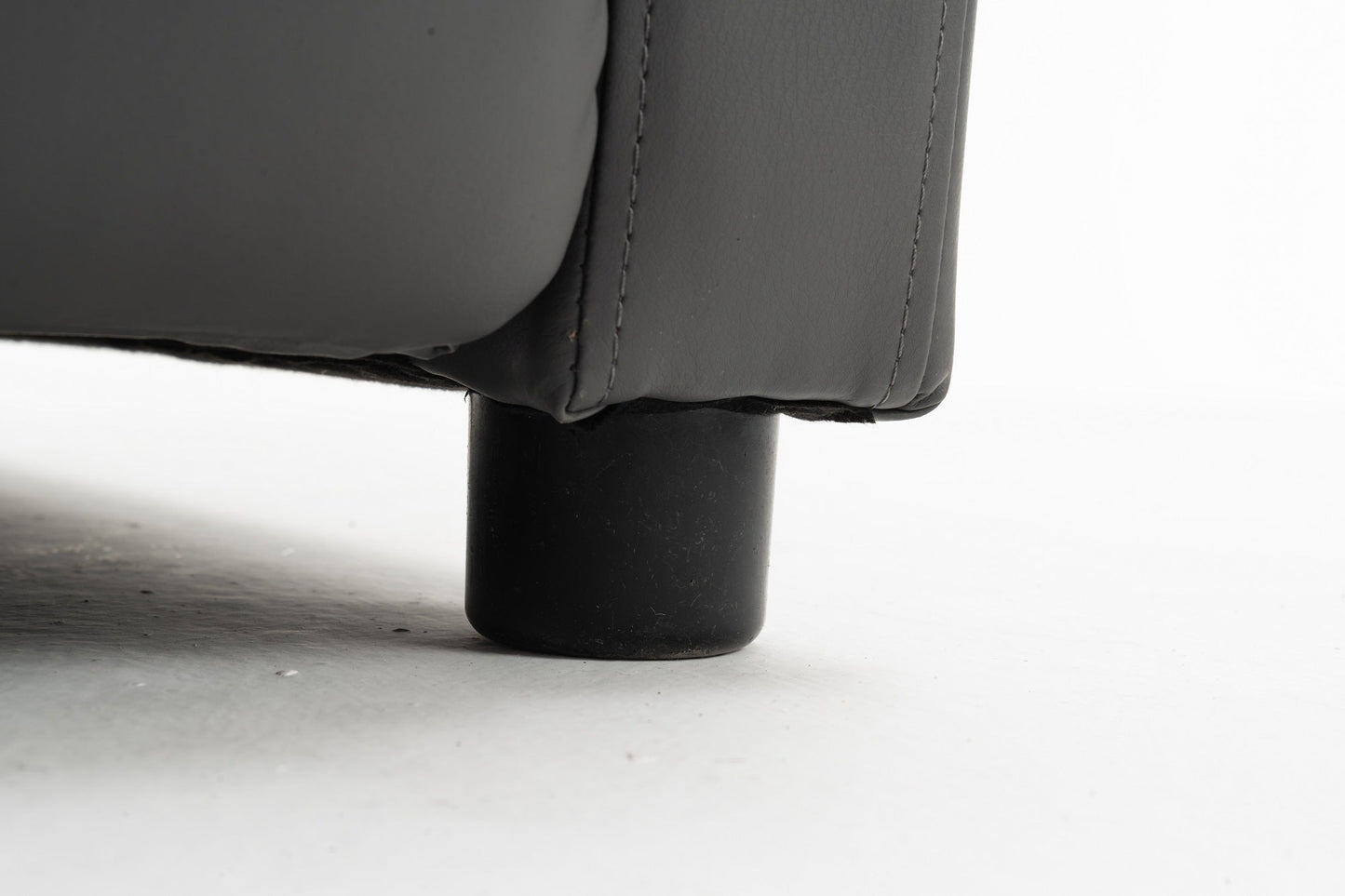 Fotoliu recliner din piele ecologică, spatar rabatabil si suport picioare extensibil, Gri