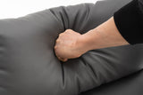 Fotoliu recliner din piele ecologică, spatar rabatabil si suport picioare extensibil, Gri