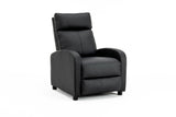 Fotoliu recliner din piele ecologică, spatar rabatabil si suport picioare extensibil, Negru