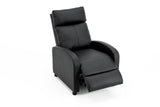 Fotoliu recliner din piele ecologică, spatar rabatabil si suport picioare extensibil, Negru