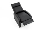 Fotoliu recliner din piele ecologică, spatar rabatabil si suport picioare extensibil, Negru