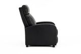 Fotoliu recliner din piele ecologică, spatar rabatabil si suport picioare extensibil, Negru