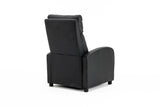 Fotoliu recliner din piele ecologică, spatar rabatabil si suport picioare extensibil, Negru
