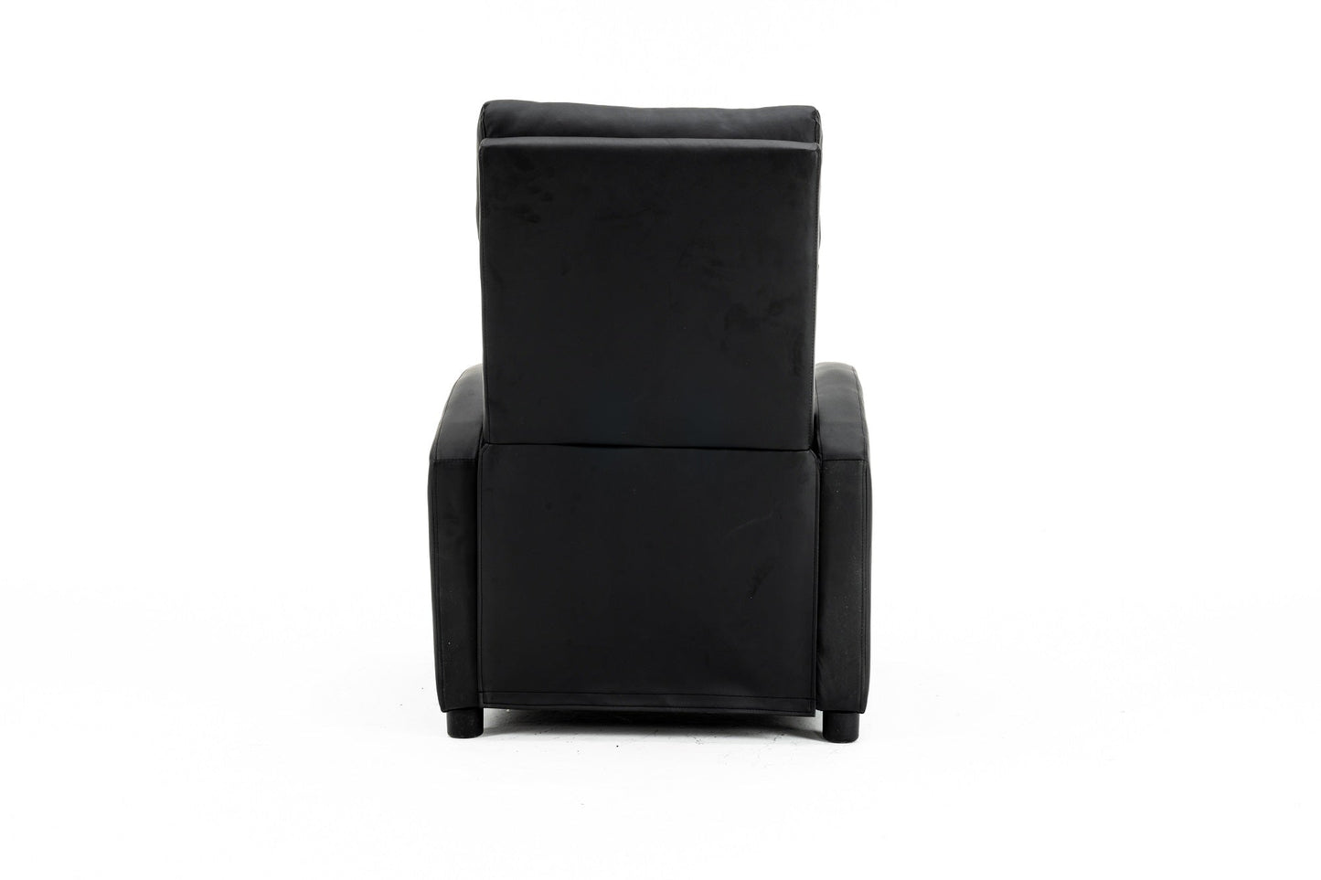Fotoliu recliner din piele ecologică, spatar rabatabil si suport picioare extensibil, Negru