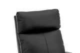 Fotoliu recliner din piele ecologică, spatar rabatabil si suport picioare extensibil, Negru