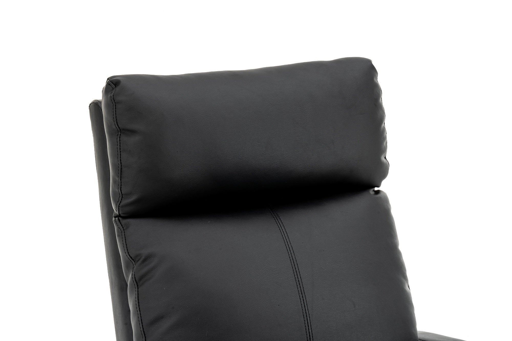 Fotoliu recliner din piele ecologică, spatar rabatabil si suport picioare extensibil, Negru