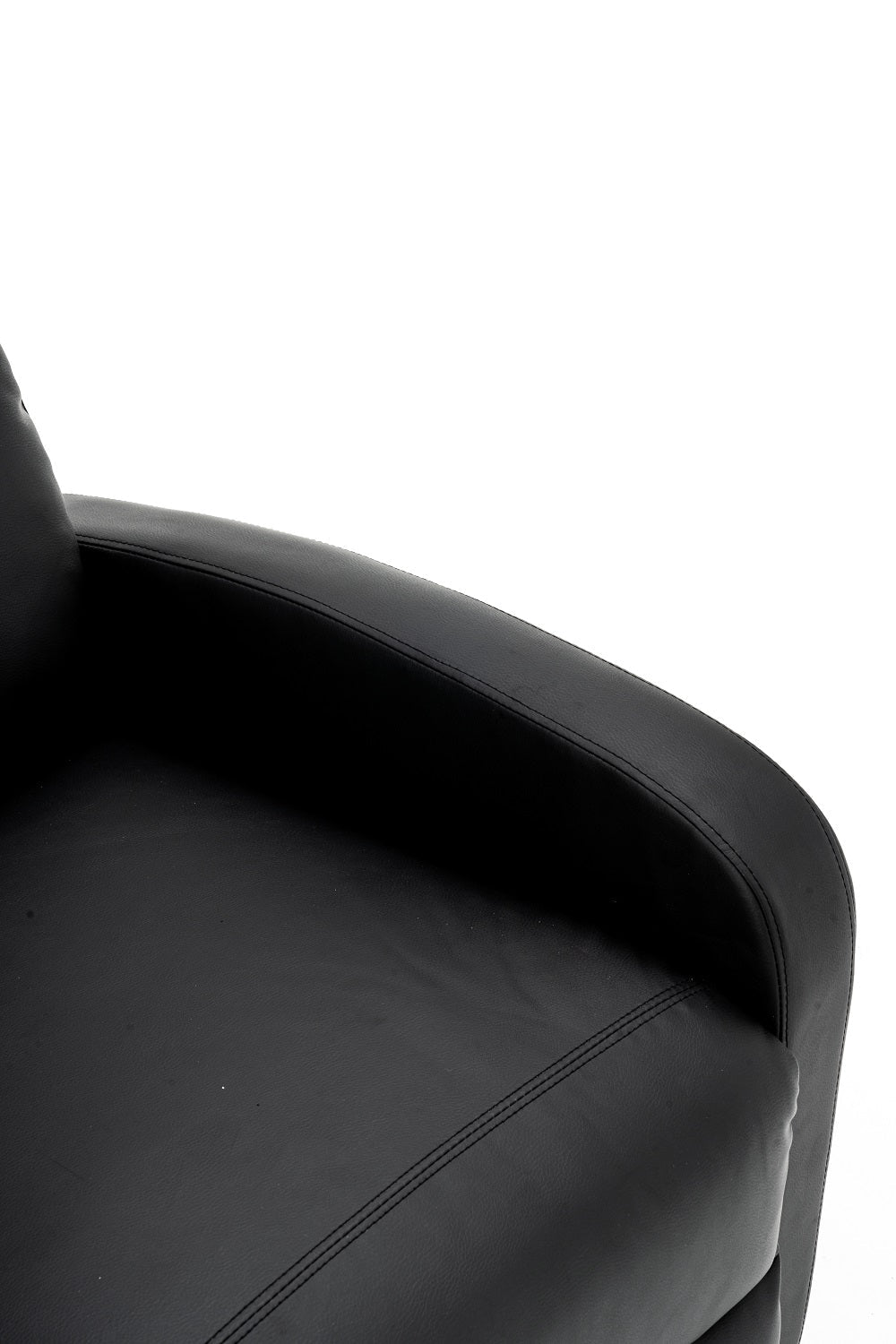 Fotoliu recliner din piele ecologică, spatar rabatabil si suport picioare extensibil, Negru