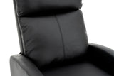 Fotoliu recliner din piele ecologică, spatar rabatabil si suport picioare extensibil, Negru