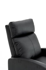 Fotoliu recliner din piele ecologică, spatar rabatabil si suport picioare extensibil, Negru