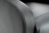 Fotoliu recliner din piele ecologică, spatar rabatabil si suport picioare extensibil, Negru