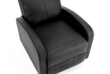 Fotoliu recliner din piele ecologică, spatar rabatabil si suport picioare extensibil, Negru