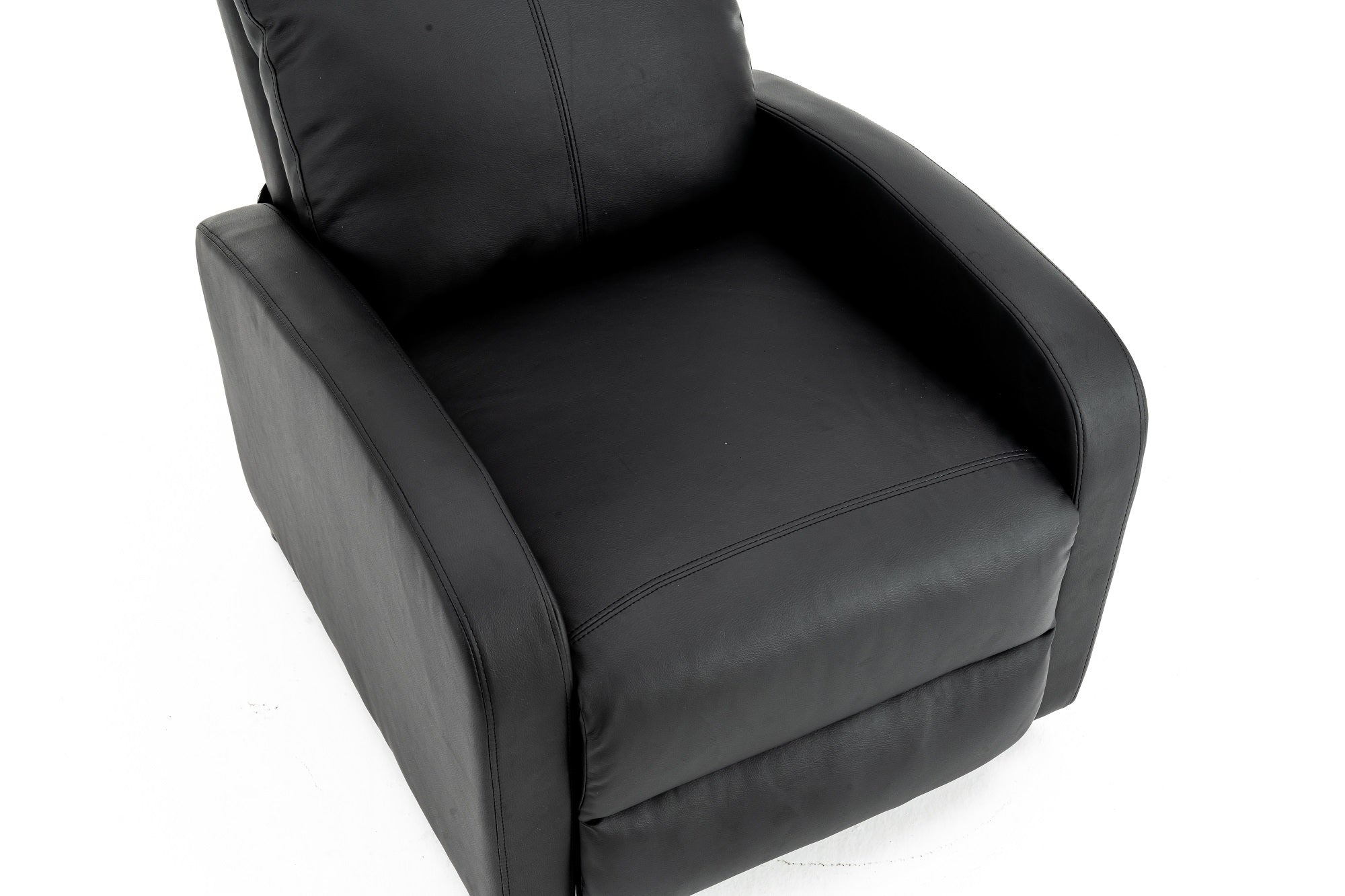 Fotoliu recliner din piele ecologică, spatar rabatabil si suport picioare extensibil, Negru