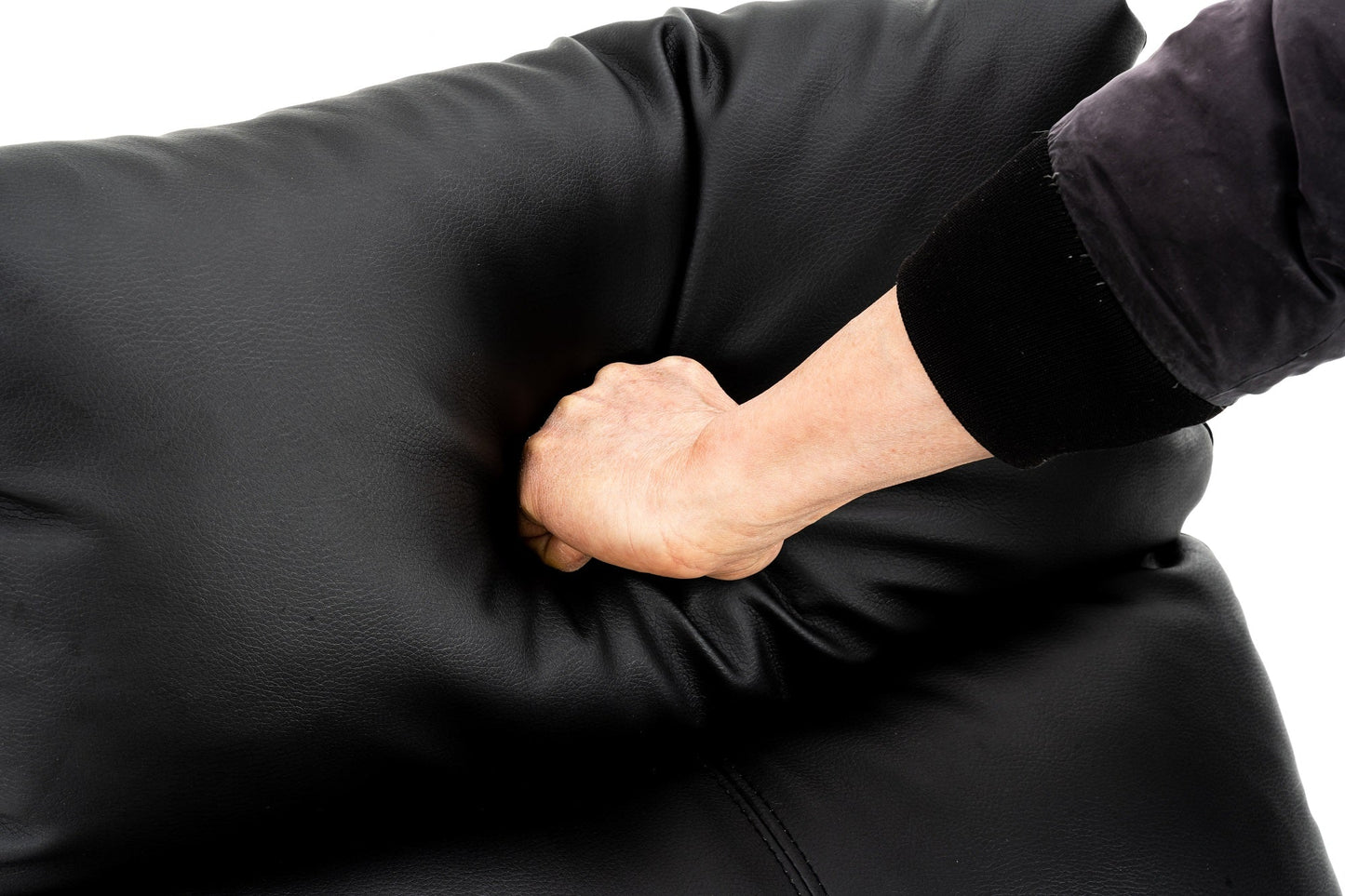 Fotoliu recliner din piele ecologică, spatar rabatabil si suport picioare extensibil, Negru