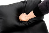 Fotoliu recliner din piele ecologică, spatar rabatabil si suport picioare extensibil, Negru