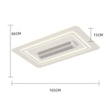 Lustra LED cu ventilator și Control Inteligent, DL2410-3, alb