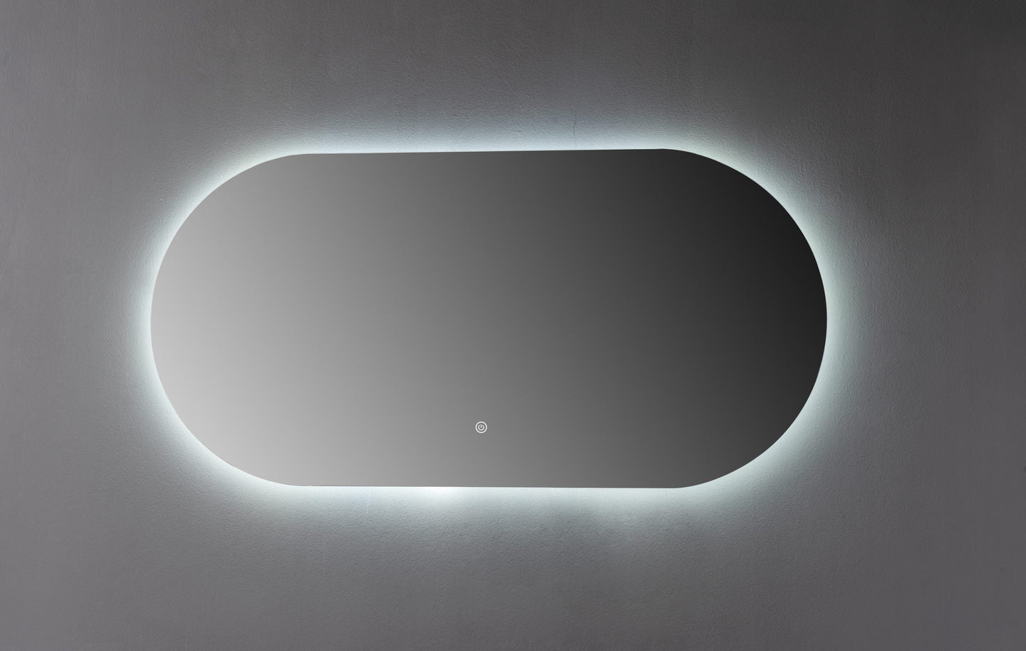 Oglinda LED Ovala Premium 120×60 cm, Lumina Spate, 3 Tipuri de Lumina – Calda, Rece, Neutra
