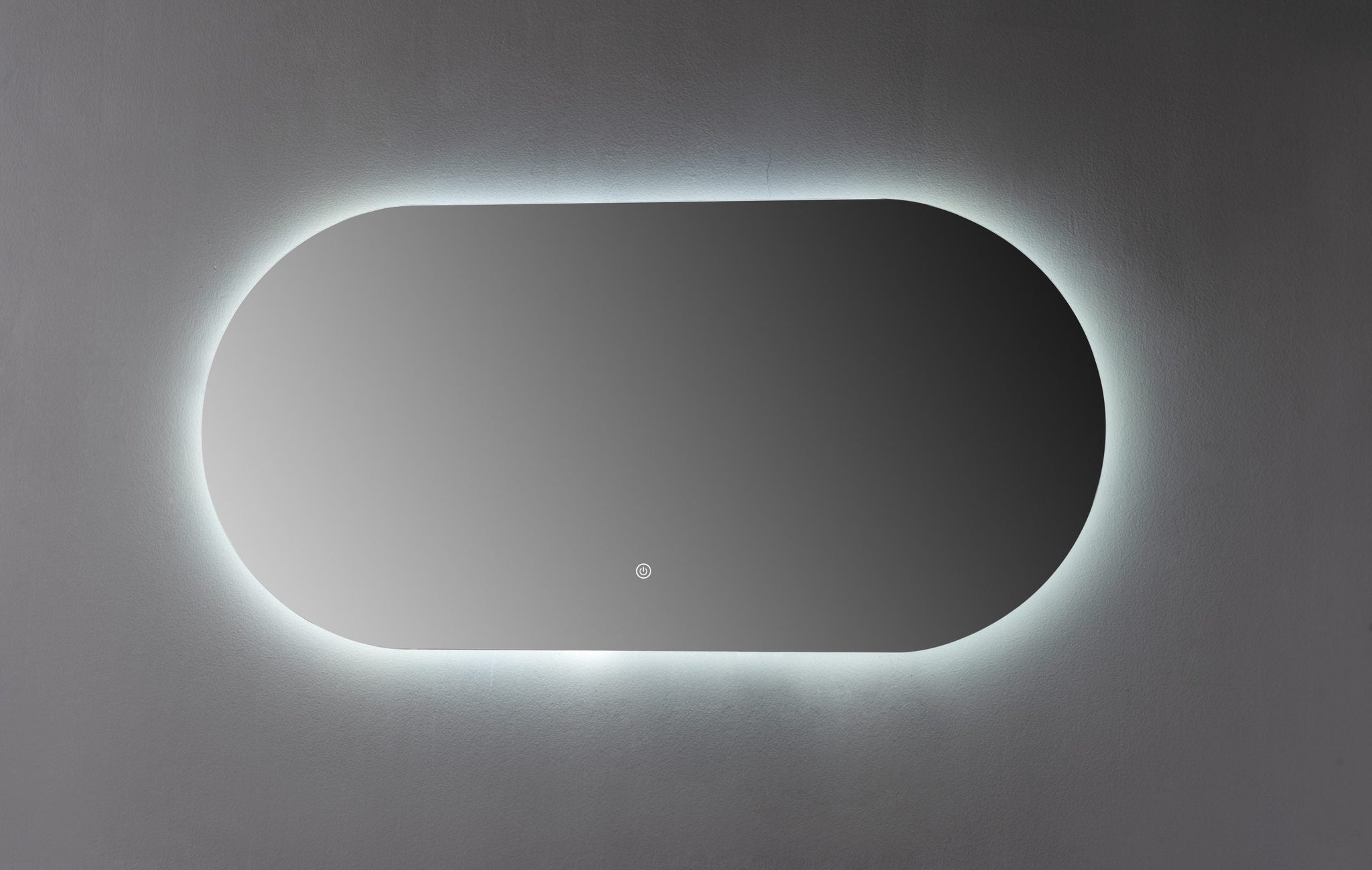Oglinda LED Ovala Premium 120×60 cm, Lumina Spate, 3 Tipuri de Lumina – Calda, Rece, Neutra
