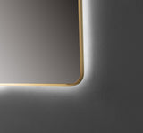 Oglinda LED Patrata Premium 80×80 cm, Rama Auriu, 3 Tipuri de Lumina – Calda, Rece, Neutra