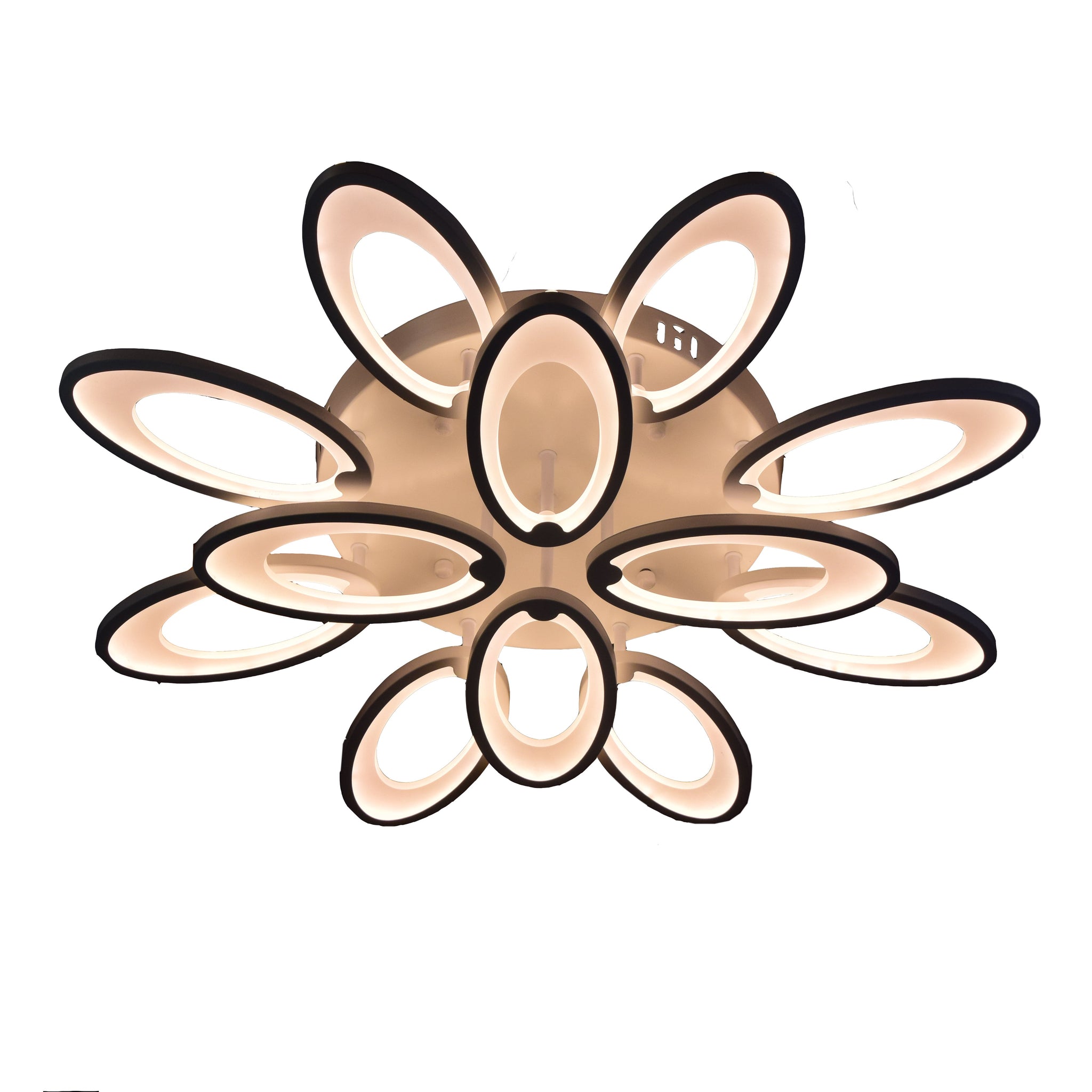 Lustra LED RFAN, Model M003/8+4, cu Telecomanda, 3 Tipuri de Lumina, Intensitate Reglabila, 180W, Alb