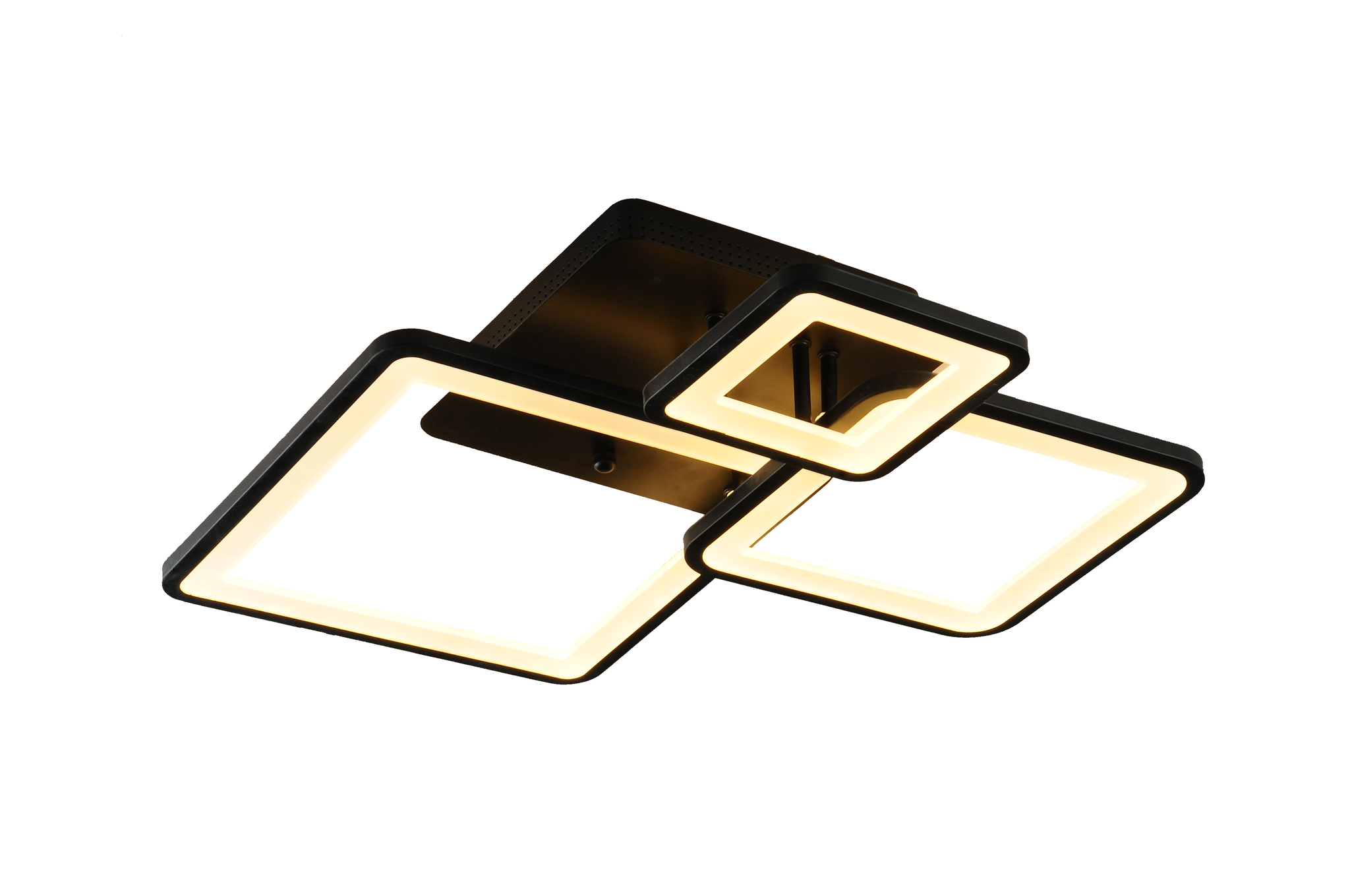 Lustra LED RFAN, Model K002-3, cu Telecomanda, 3 Tipuri de Lumina, Intensitate Reglabila, 112W, Negru