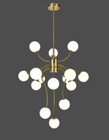 Lustra RFAN, Model E007/15, Cu Abajururi, 15 X G9, Auriu