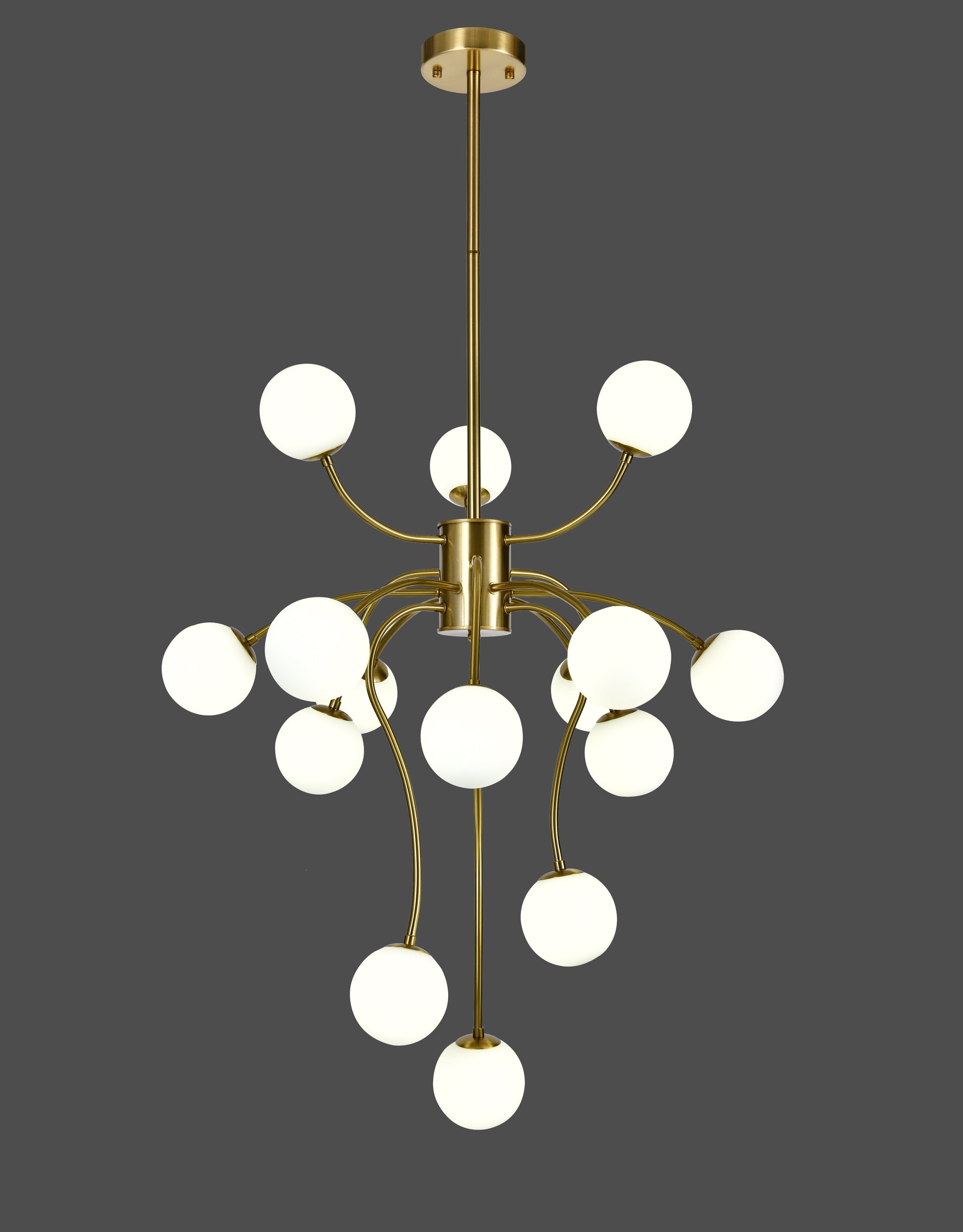 Lustra RFAN, Model E007/15, Cu Abajururi, 15 X G9, Auriu