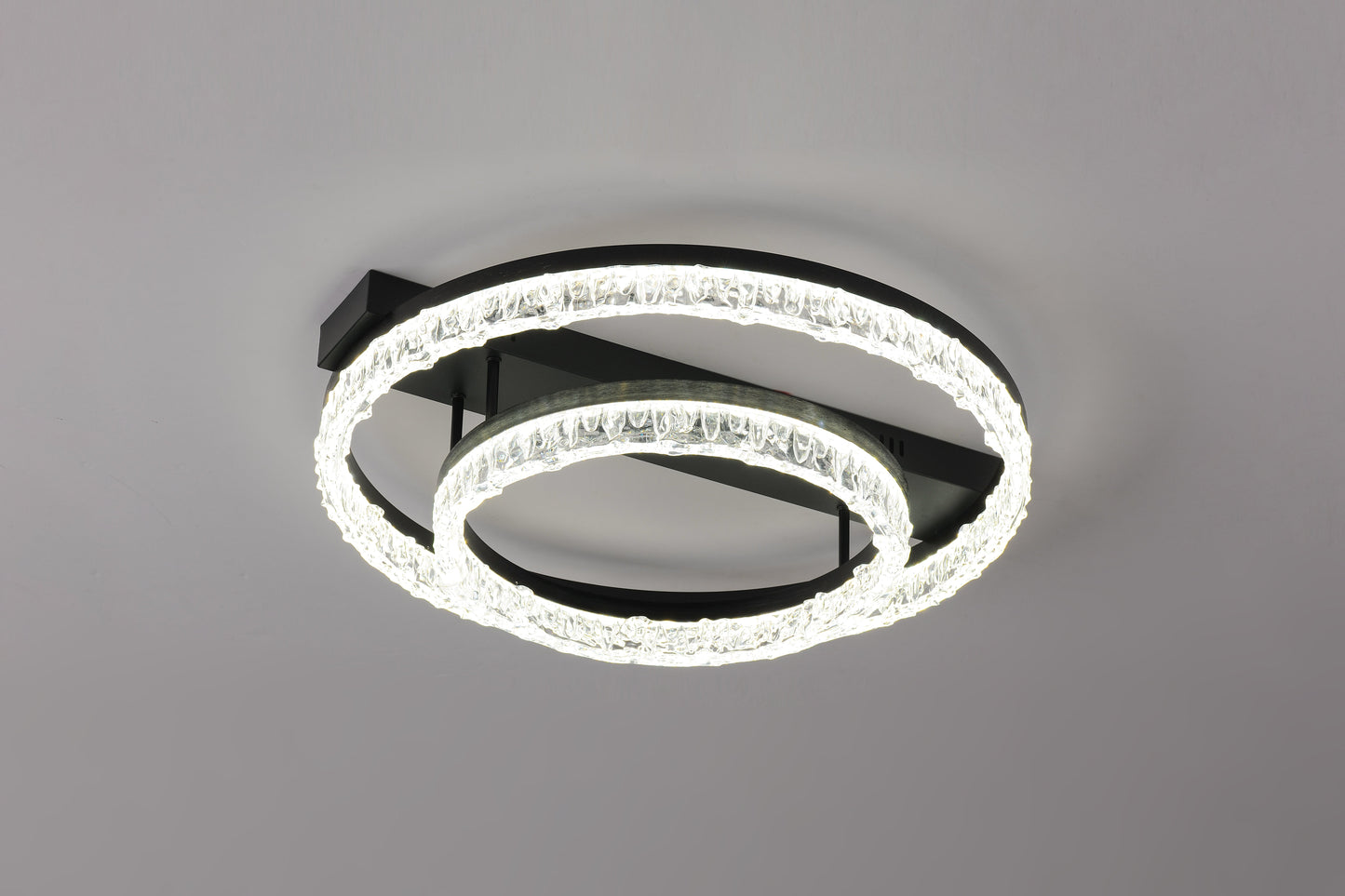 Lustra LED RFAN, Model T9898/2, cu Telecomanda, 3 Tipuri de Lumina, Intensitate Reglabila, 144W, Negru
