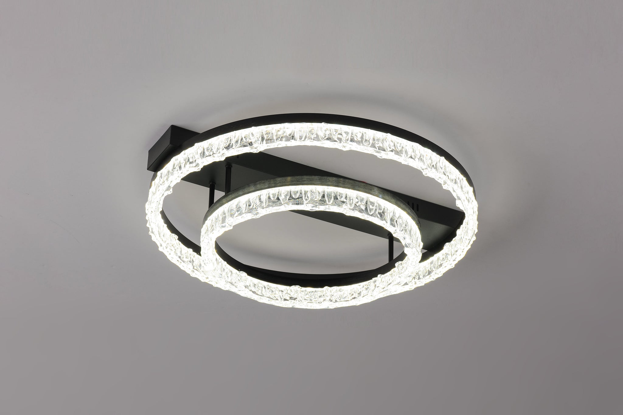 Lustra LED RFAN, Model T9898/2, cu Telecomanda, 3 Tipuri de Lumina, Intensitate Reglabila, 144W, Negru