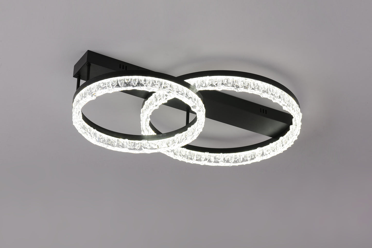 Lustra LED RFAN, Model T9899/2, cu Telecomanda, 3 Tipuri de Lumina, Intensitate Reglabila, 120W, Negru