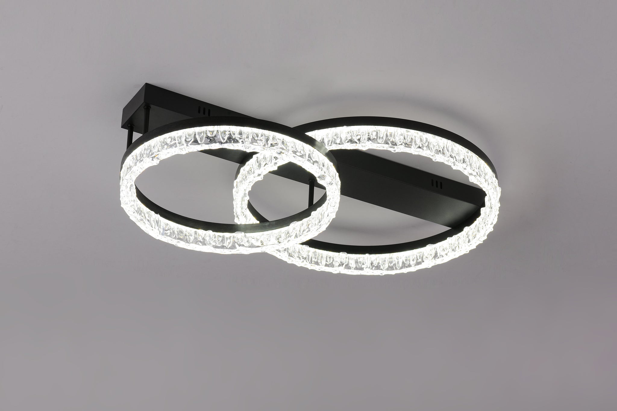 Lustra LED RFAN, Model T9899/2, cu Telecomanda, 3 Tipuri de Lumina, Intensitate Reglabila, 120W, Negru