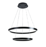 Lustra LED Tip Pendul RFAN, Model F23009/2, Cu Telecomanda, 3 Tipuri De Lumina, Inaltime Reglabila, 146W, Negru